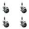 Service Caster 3'' Hard Rubber Swivel 7/8'' Expanding Stem Caster Set with Brake, 4PK SCC-EX20S314-HRS-TLB-78-4 - alternate 1